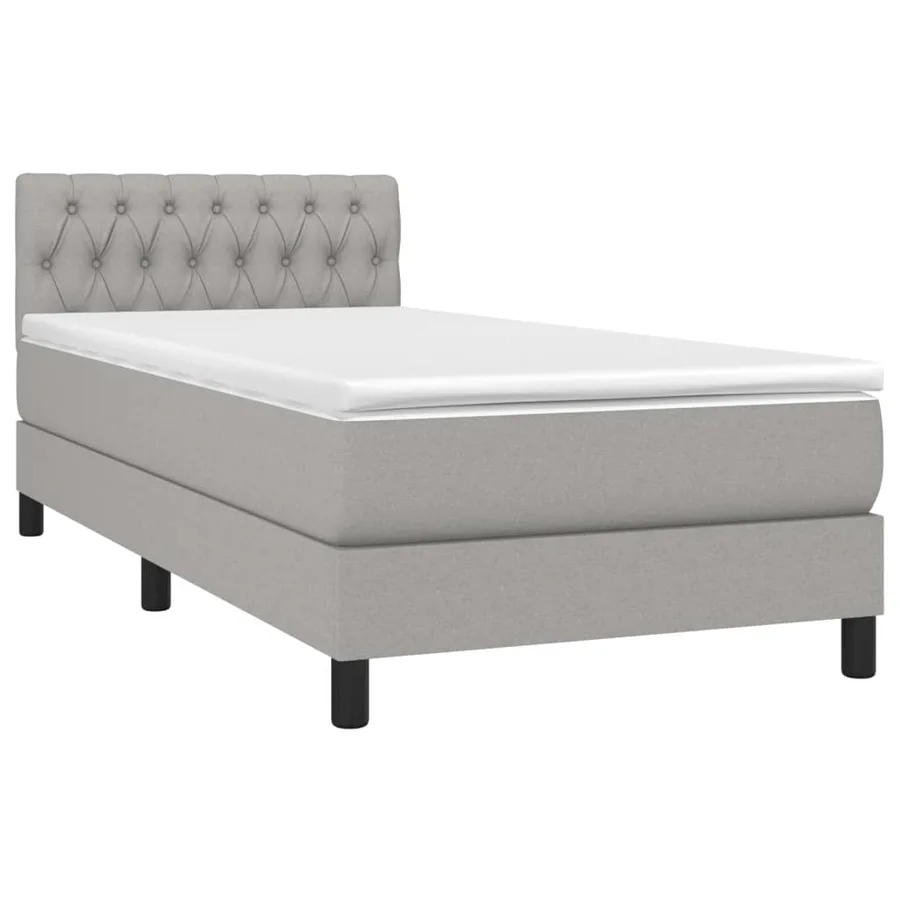 Sommier à lattes de lit avec matelas et LED Gris clair 90x200cm - 3