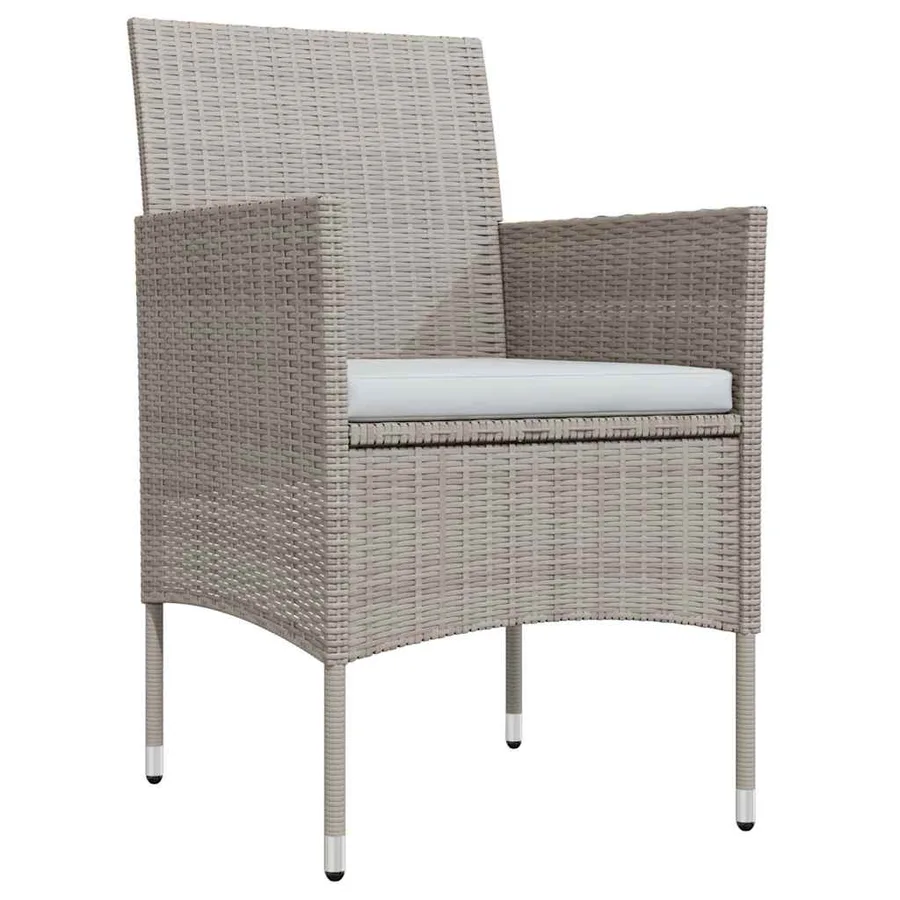 Ensemble à manger de jardin coussins 5 pcs Beige/noir - 3