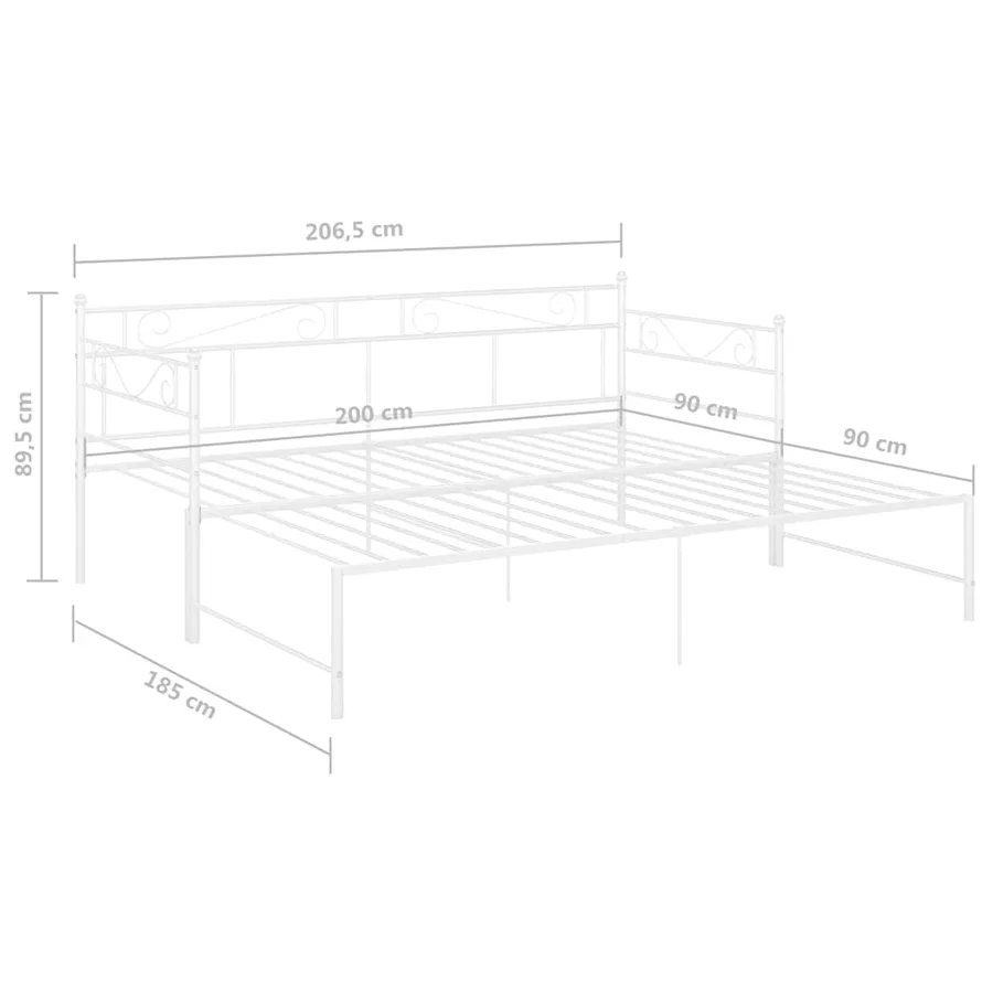 Cadre de canapé-lit extensible sans matelas blanc 90x200 cm - 11