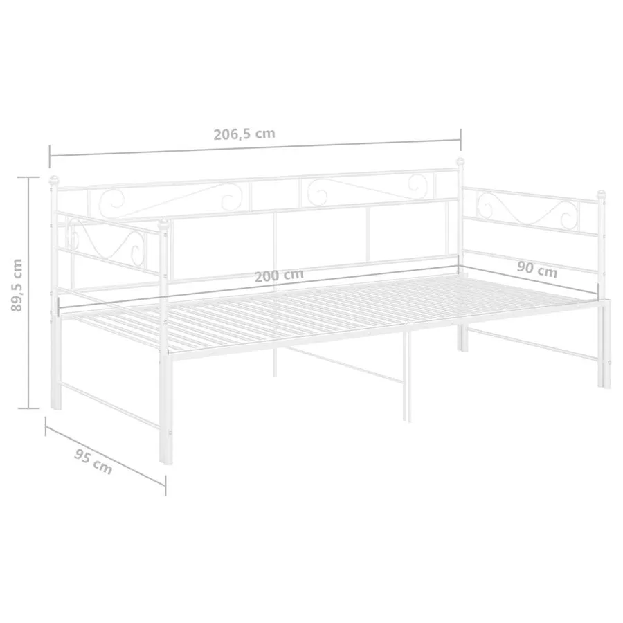 Cadre de canapé-lit extensible sans matelas blanc 90x200 cm - 12