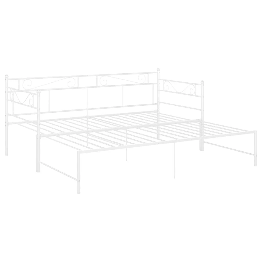 Cadre de canapé-lit extensible sans matelas blanc 90x200 cm - 4