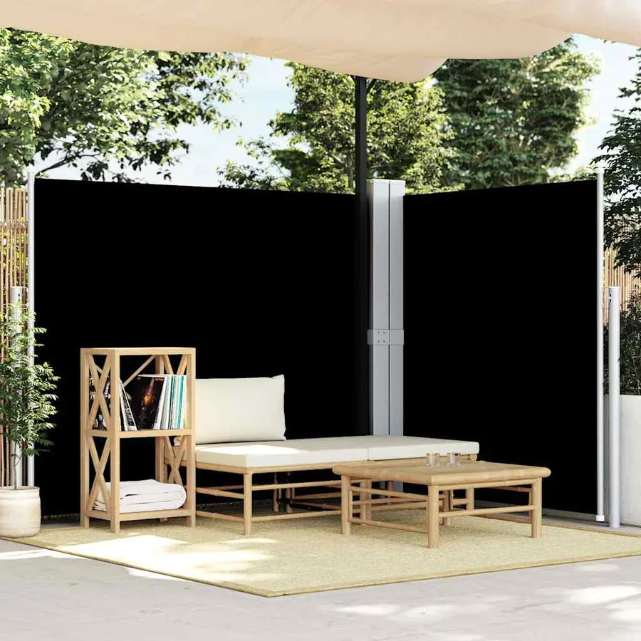 Auvent latéral rétractable Noir 180x600 cm