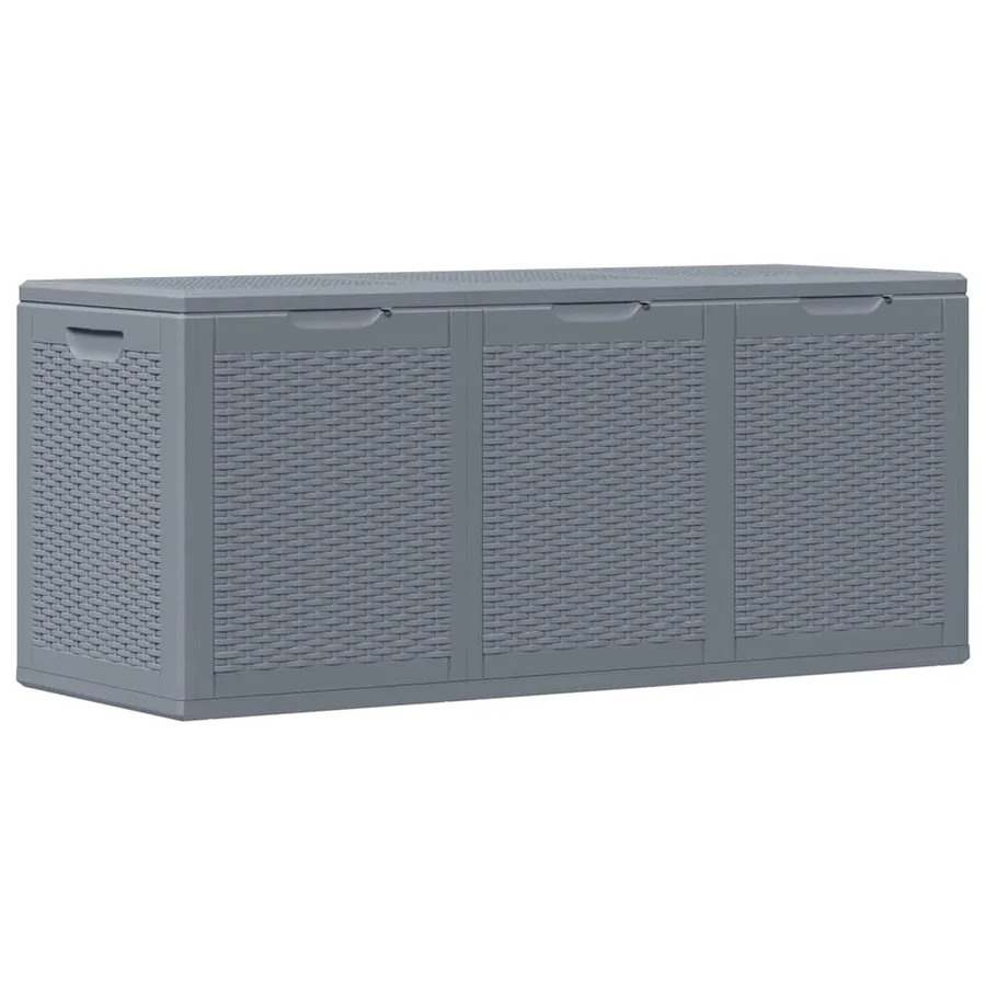 Boîte de rangement de jardin gris PP rotin 270 L - 2