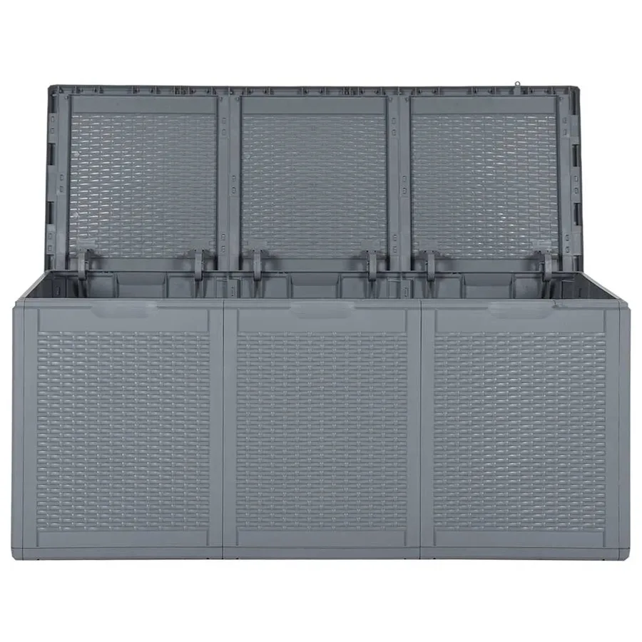 Boîte de rangement de jardin gris PP rotin 270 L - 5