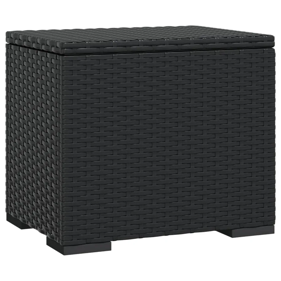 Poufs avec coussins lot de 2 noir 40x30x40 cm résine tressée - 6