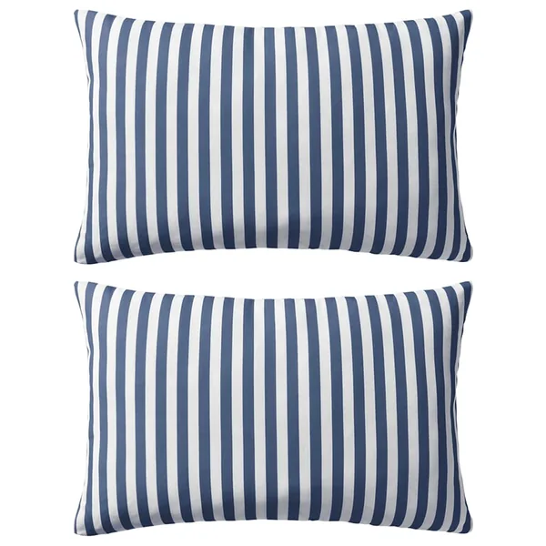 Oreiller d'extérieur lot de 2 Impression rayure 60 x 40 cm Bleu