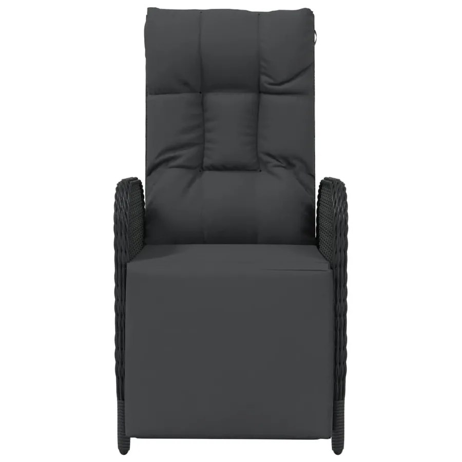 Chaises inclinables d'extérieur et coussins lot de 2 Poly rotin - 5