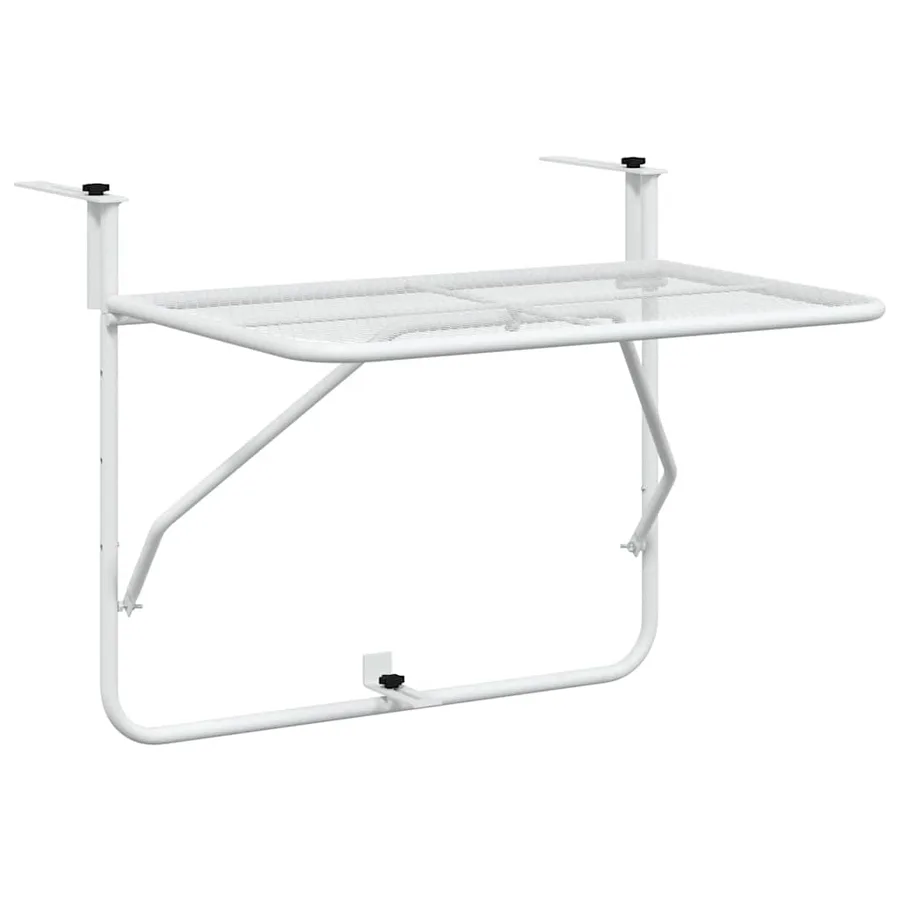 Table de balcon Blanc 60x40 cm Acier - 2