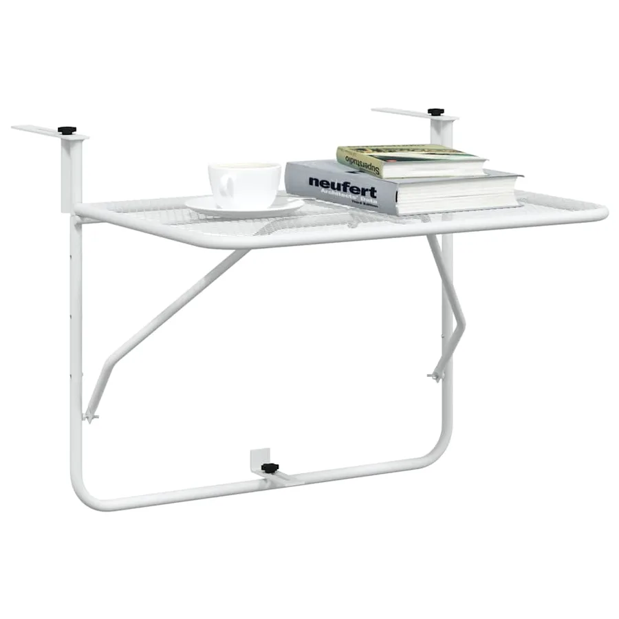 Table de balcon Blanc 60x40 cm Acier - 4