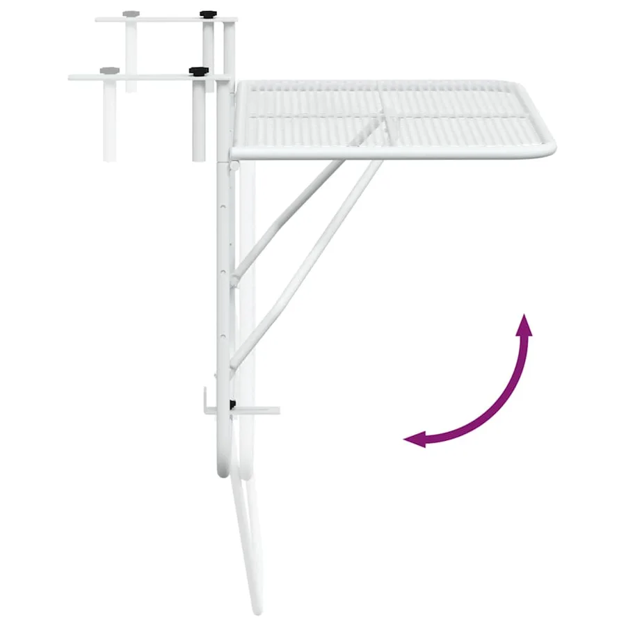 Table de balcon Blanc 60x40 cm Acier - 9