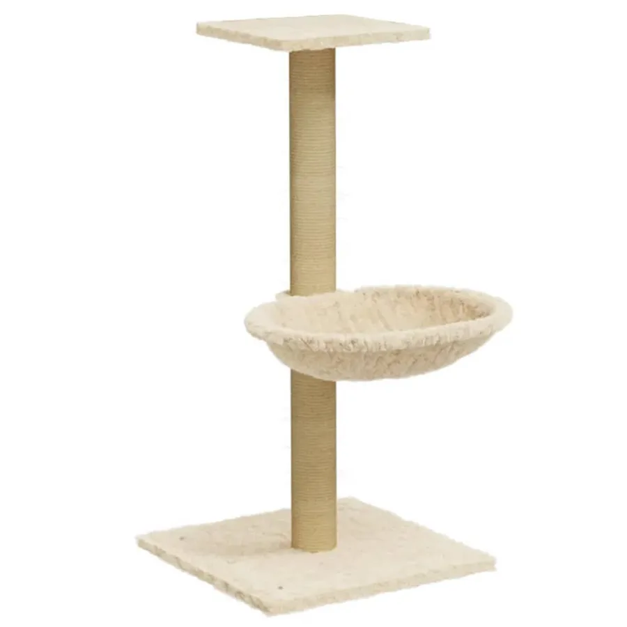 Arbre à chat avec griffoir en sisal Crème 74 cm - 2