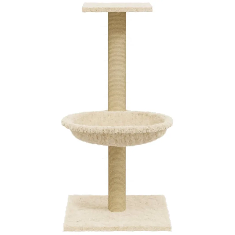 Arbre à chat avec griffoir en sisal Crème 74 cm - 4