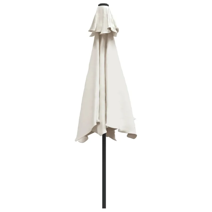 Parasol sable blanc avec Poteau en Acier 3 m - 4