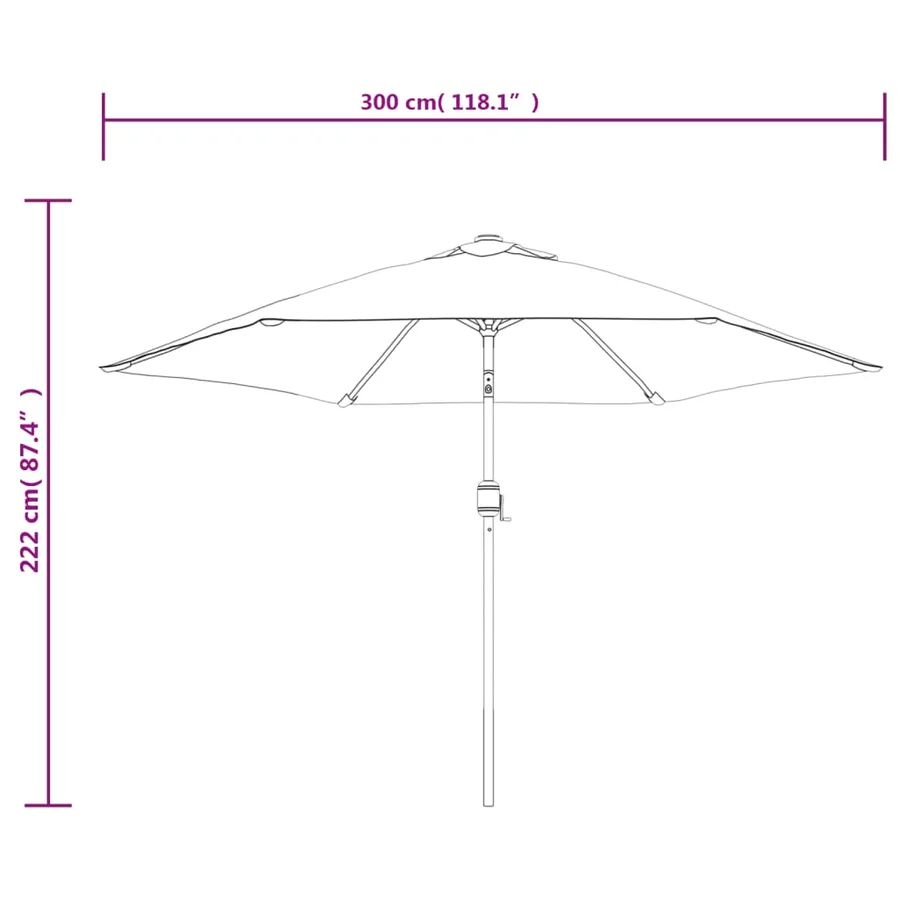 Parasol sable blanc avec Poteau en Acier 3 m - 8