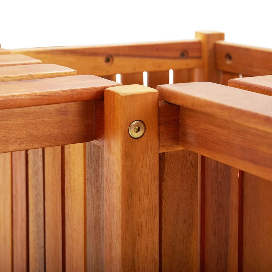 Banc de jardin et jardinière 117x117x40 cm Bois solide d'acacia - 8