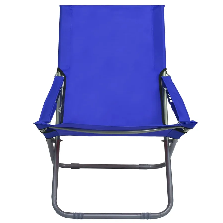 Chaises pliables de plage lot de 2 Tissu Bleu - 2