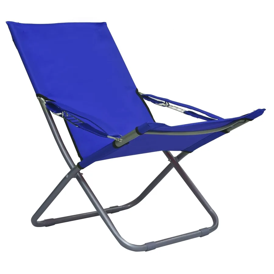 Chaises pliables de plage lot de 2 Tissu Bleu - 3