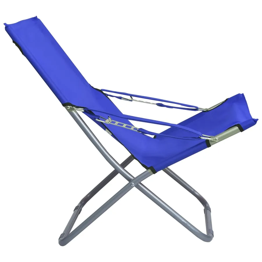 Chaises pliables de plage lot de 2 Tissu Bleu - 4