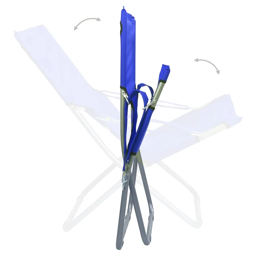 Chaises pliables de plage lot de 2 Tissu Bleu - 7