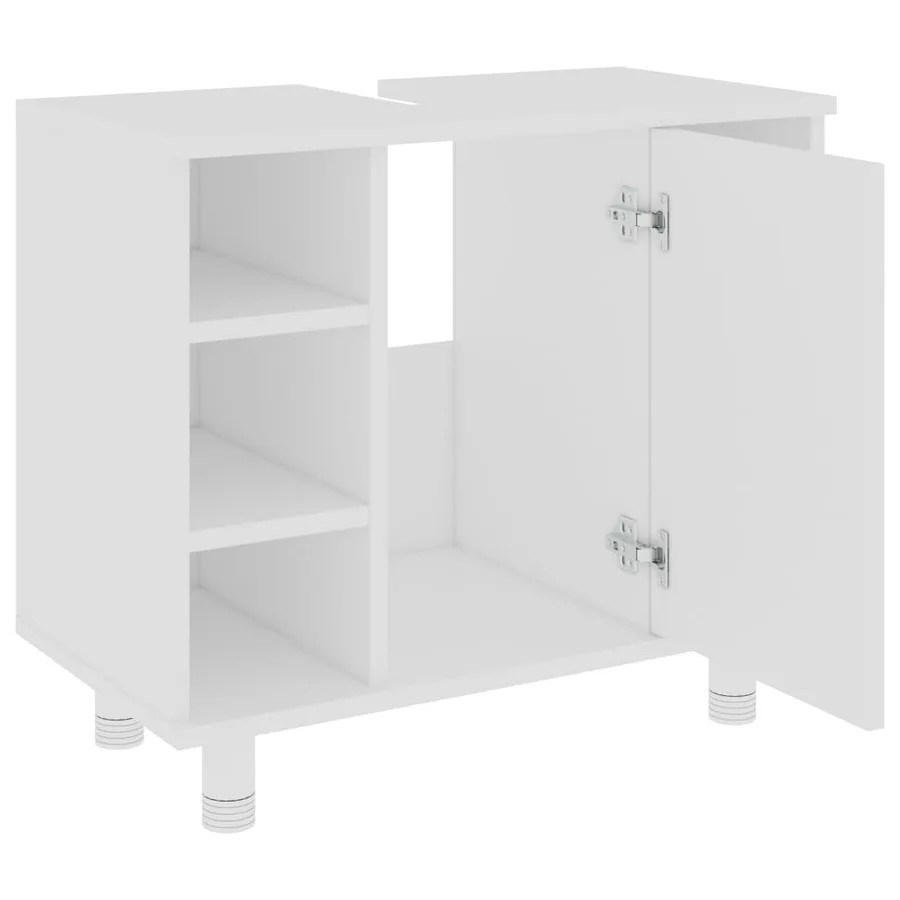 Ensemble de meubles de salle de bain 4pcs Blanc Bois ingénierie - 14