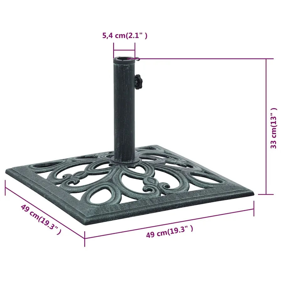 Socle de parasol vert 12 kg 49 cm fonte - 10