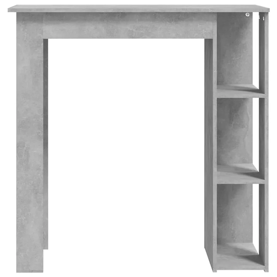 Table de bar avec étagère Gris béton Bois d'ingénierie - 3