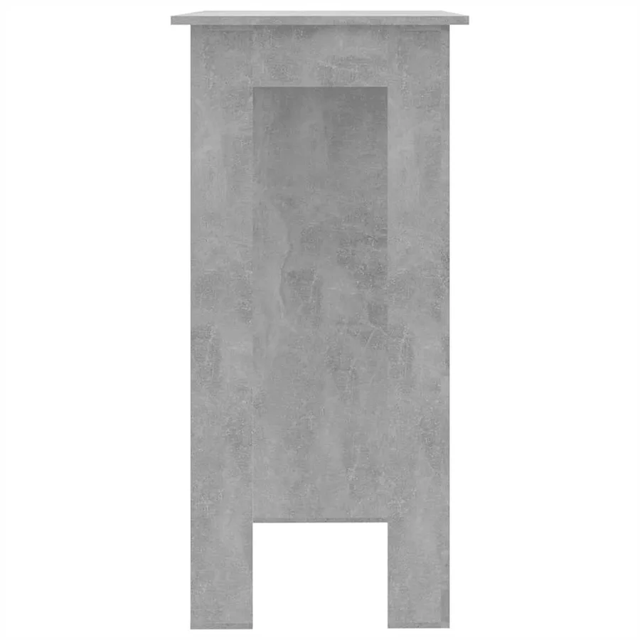 Table de bar avec étagère Gris béton Bois d'ingénierie - 4