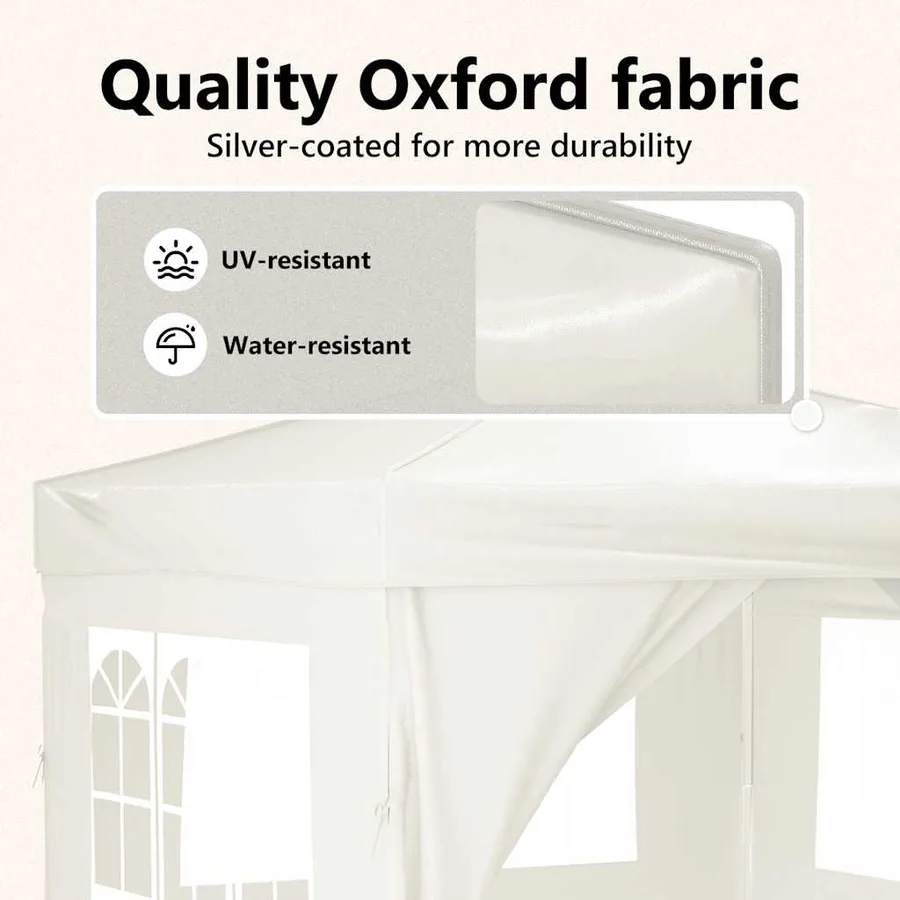 Tente de réception pliable avec parois Crème 3x3 m - 11