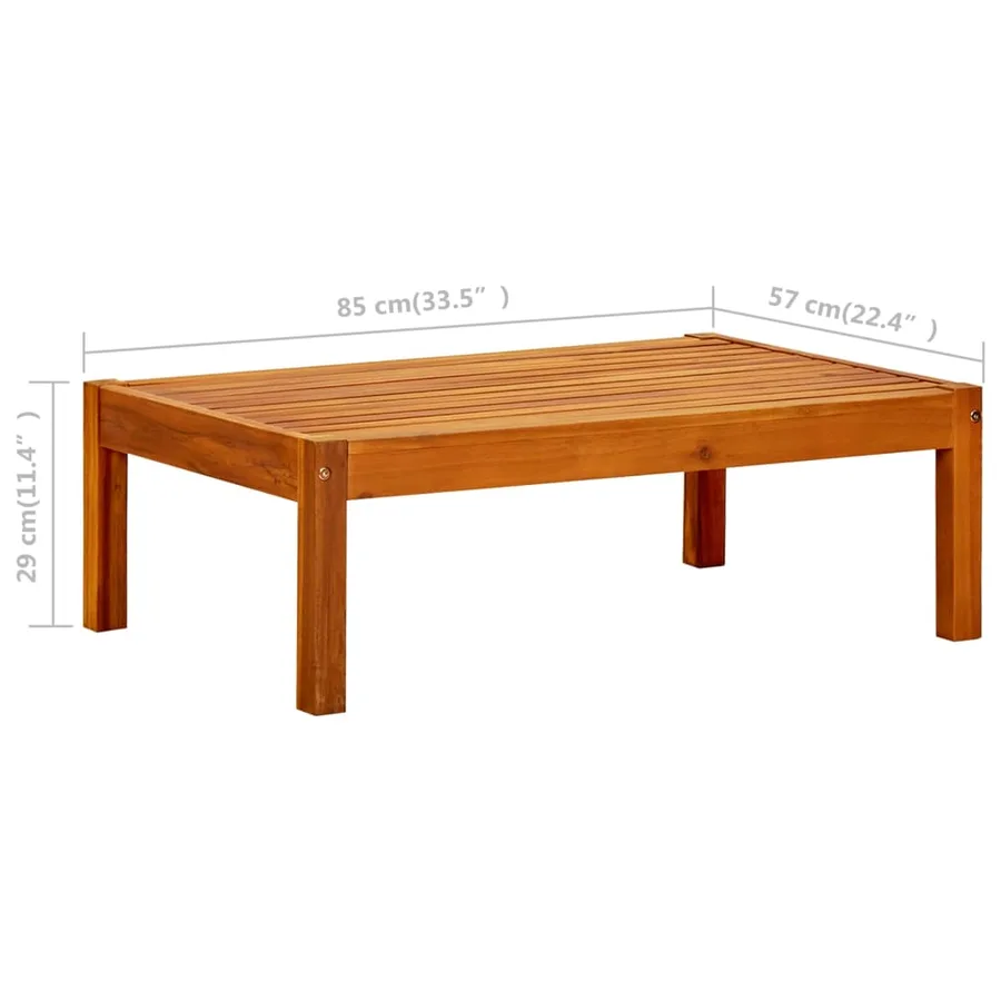 Table de jardin 85x57x29 cm Bois d'acacia massif - 6