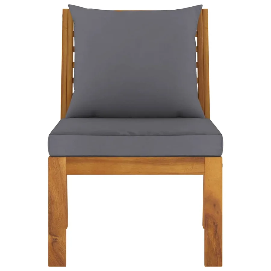 Canapé central sectionnel avec coussin gris foncé Bois d'acacia - 3