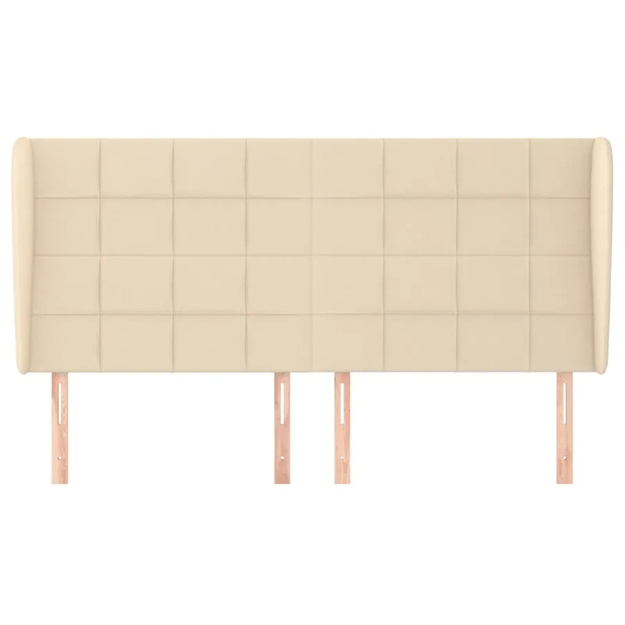 Tête de lit avec oreilles Crème 203x23x118/128 cm Tissu - 3