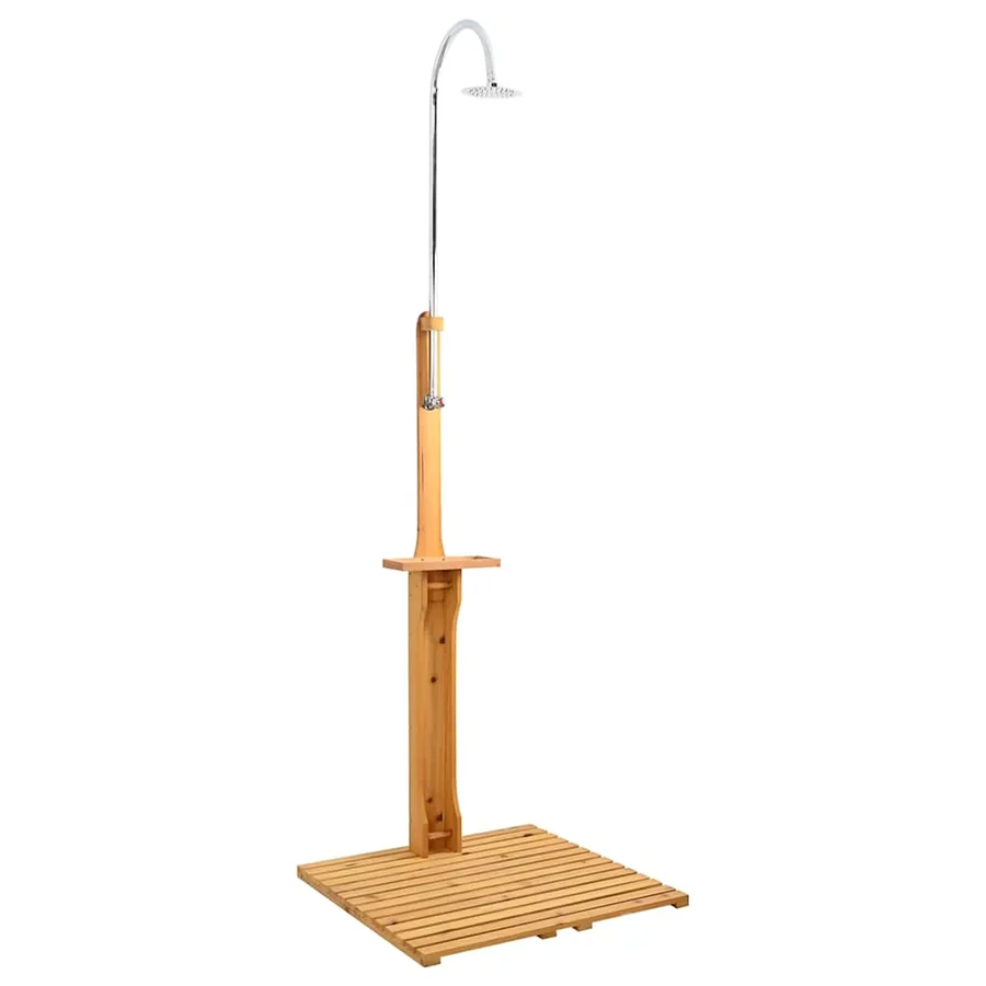 Douche de jardin en bois