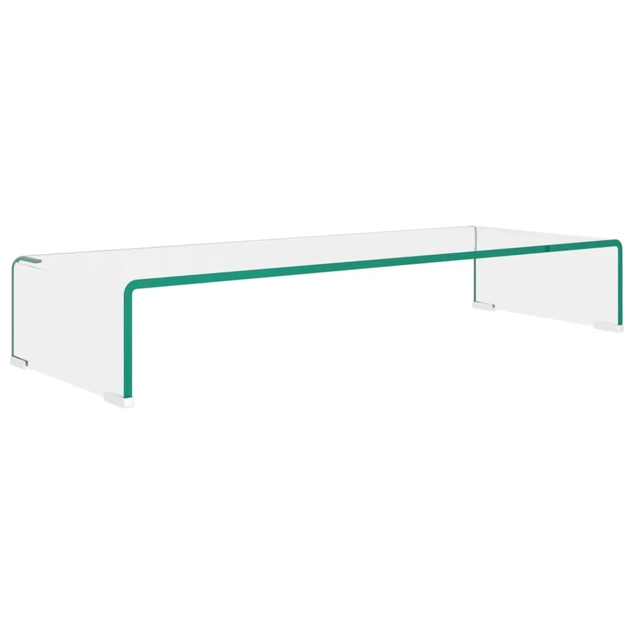 Meuble TV/pour moniteur 80x30x13 cm verre transparent - 2