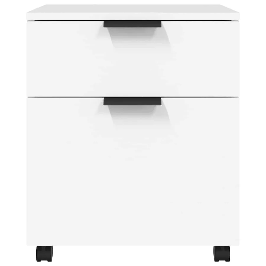 Classeur mobile avec roues Blanc 45x38x54 cm Bois d'ingénierie - 3