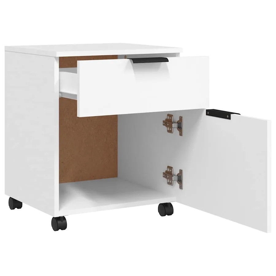 Classeur mobile avec roues Blanc 45x38x54 cm Bois d'ingénierie - 4