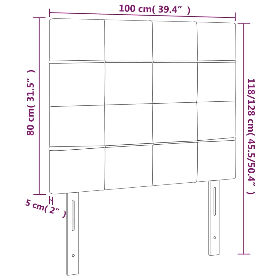 Tête de lit Crème 100x5x118/128 cm Tissu - 8