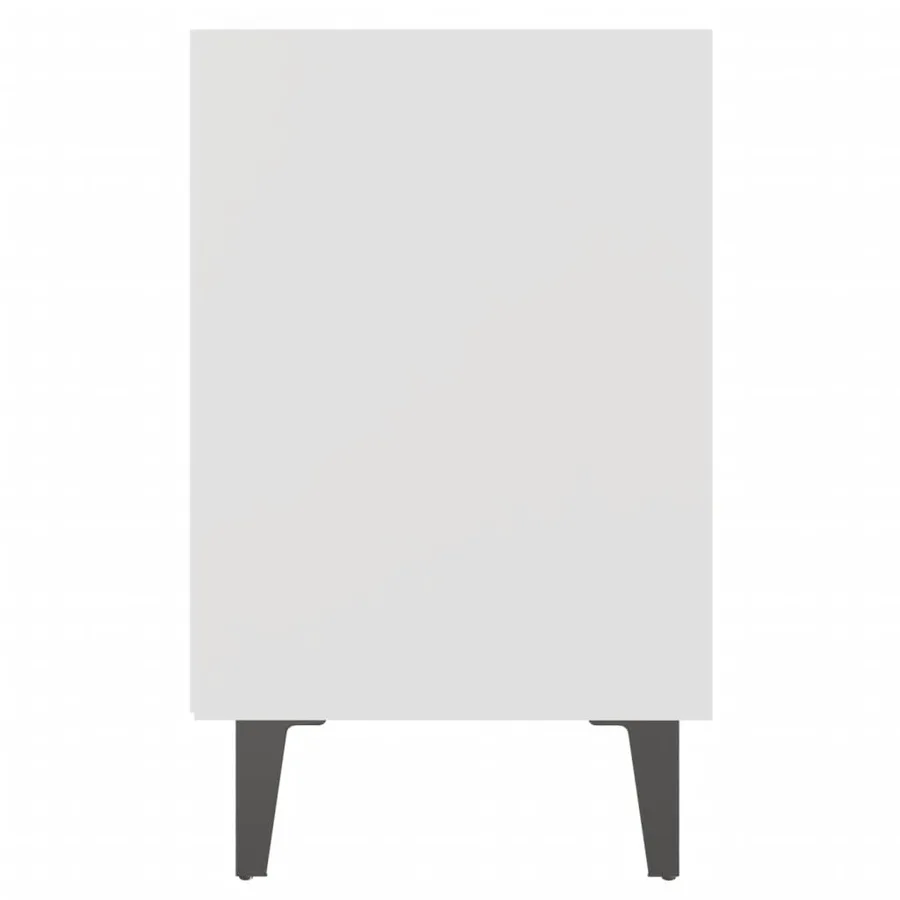 Tables de chevet avec pieds en métal 2 pcs blanc 40x30x50 cm - 6