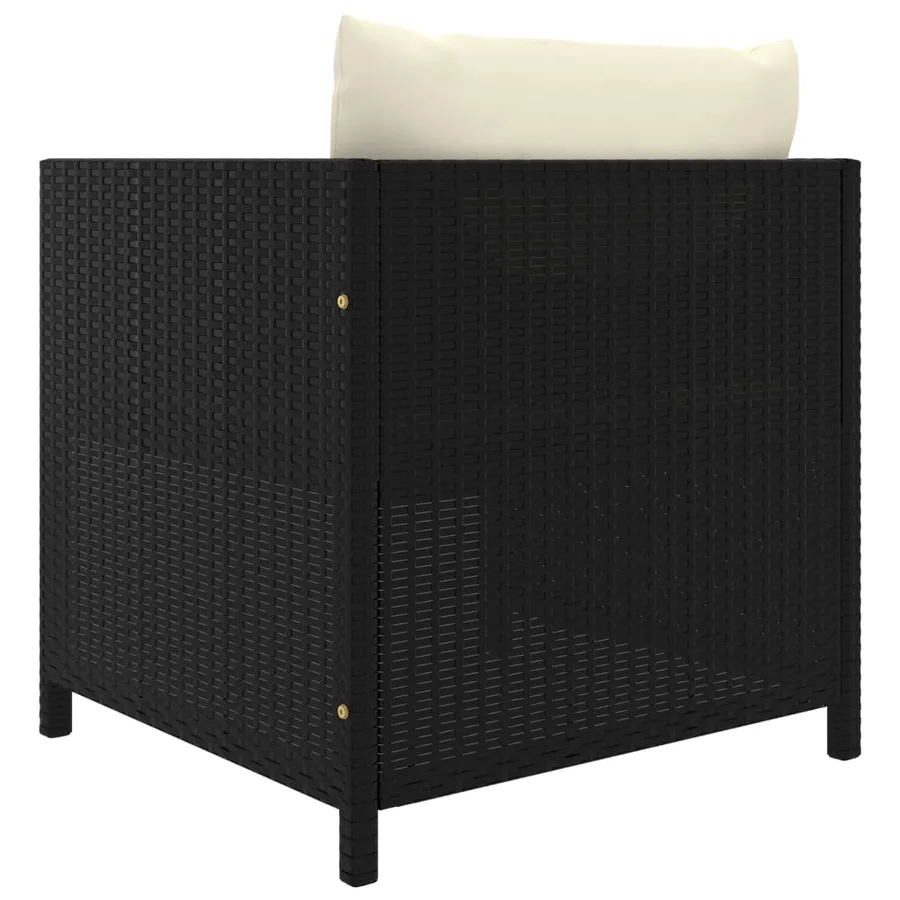 Salon de jardin 8 pcs avec coussins Résine tressée Noir - 19