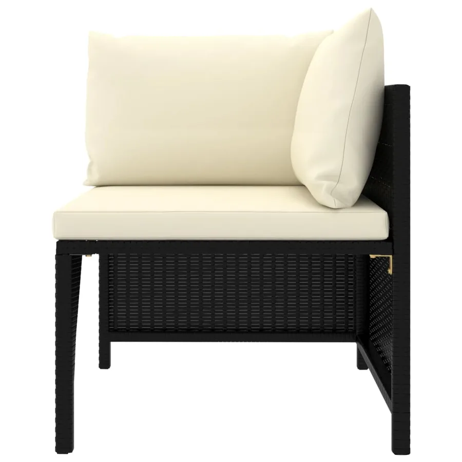 Salon de jardin 8 pcs avec coussins Résine tressée Noir - 4
