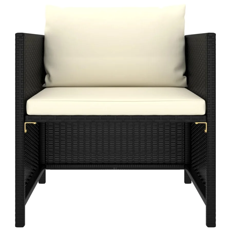 Salon de jardin 8 pcs avec coussins Résine tressée Noir - 7