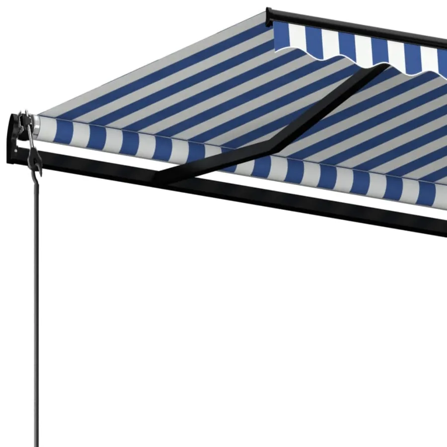 Auvent rétractable automatique 500x350 cm Bleu et blanc - 5
