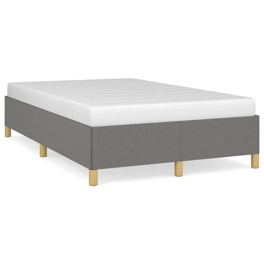 Cadre de lit sans matelas gris foncé 120x200 cm tissu - 2