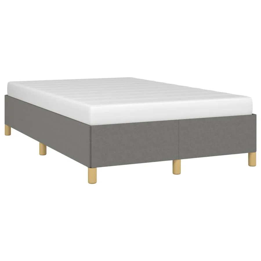 Cadre de lit sans matelas gris foncé 120x200 cm tissu - 3