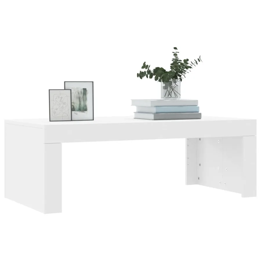 Table basse blanc 102x50x36 cm bois d'ingénierie - 3