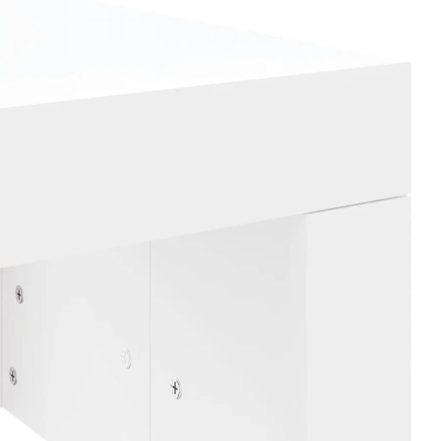 Table basse blanc 102x50x36 cm bois d'ingénierie - 7