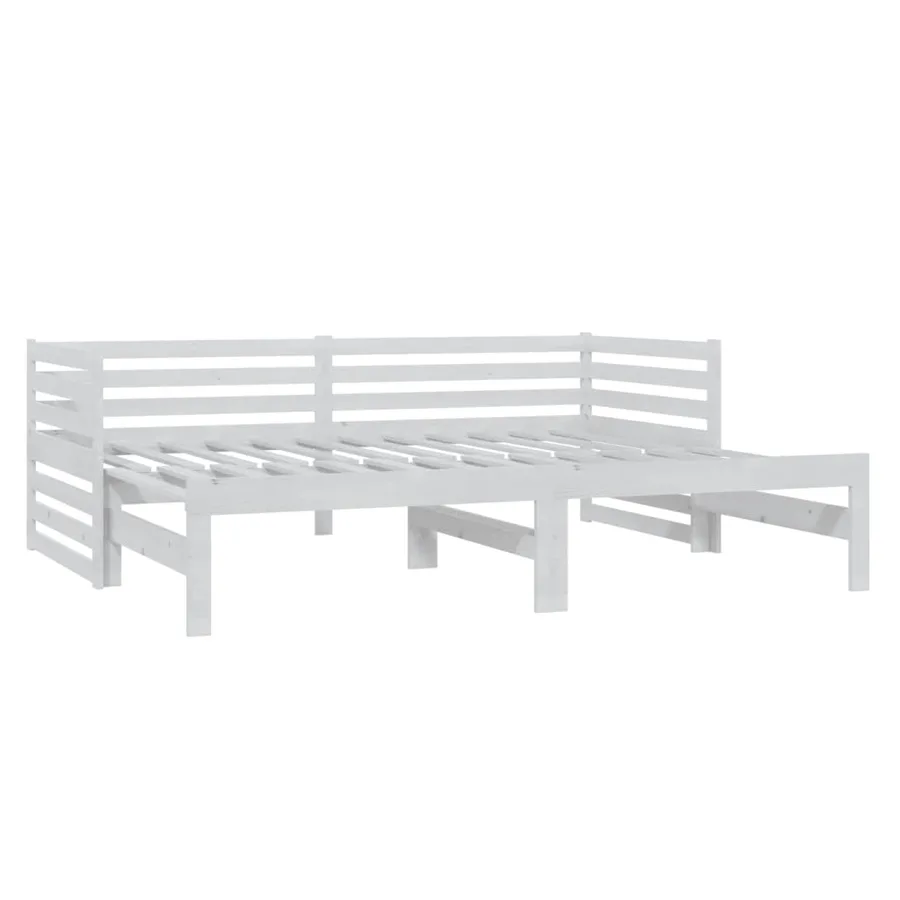 Lit coulissant sans matelas 2x(90x200) cm blanc - 5