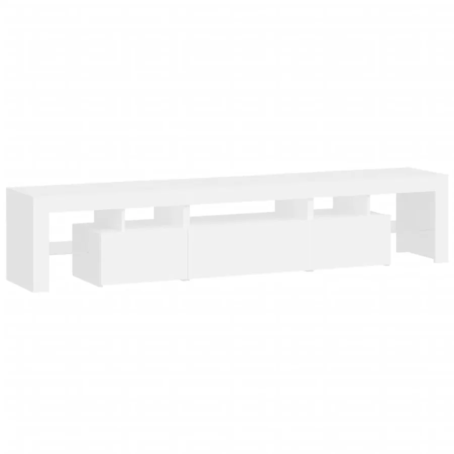 Meuble TV avec lumières LED Blanc 200x36,5x40 cm - 7