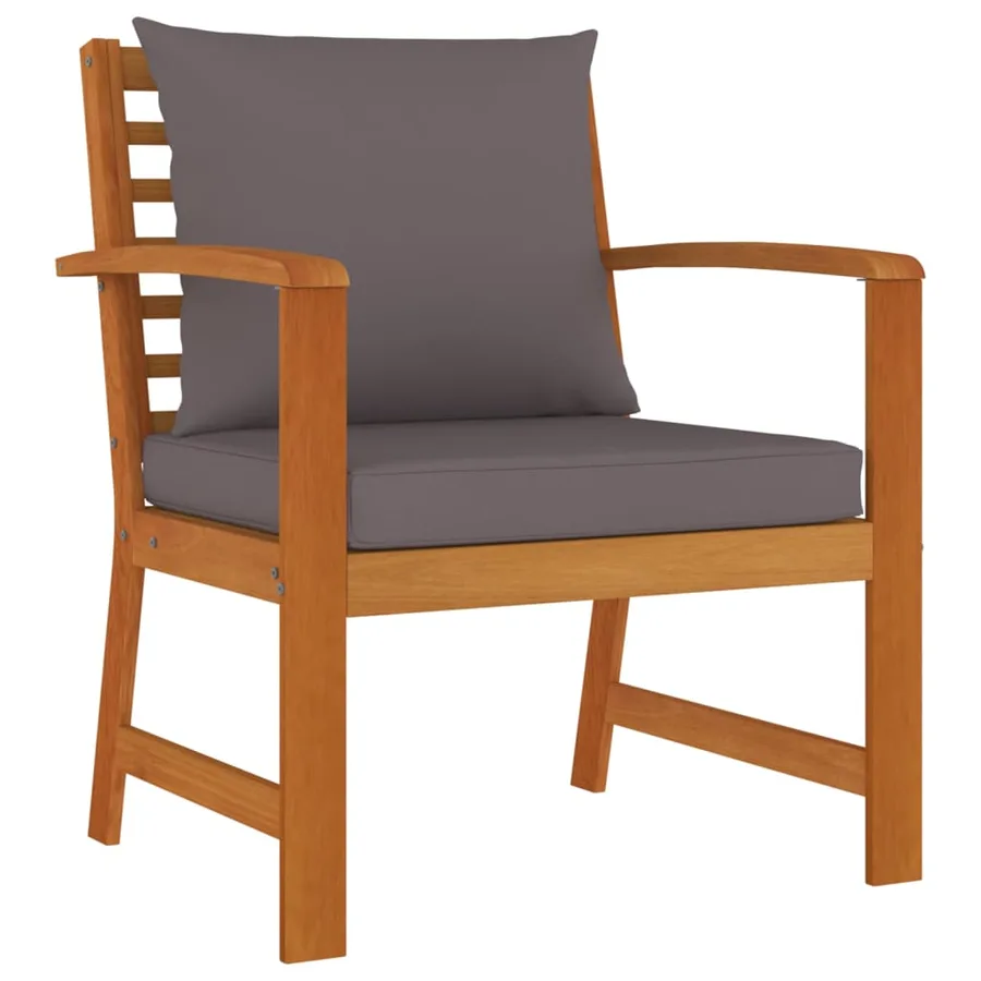 Ensemble à manger de jardin coussins 9 pcs Bois acacia - 5