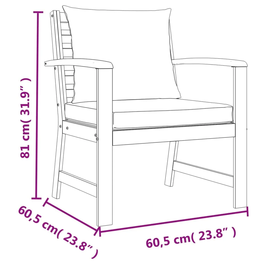 Ensemble à manger de jardin coussins 9 pcs Bois acacia - 9