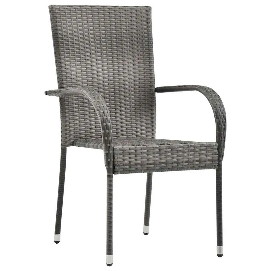 Ensemble à manger de jardin 5 pcs Gris - 3
